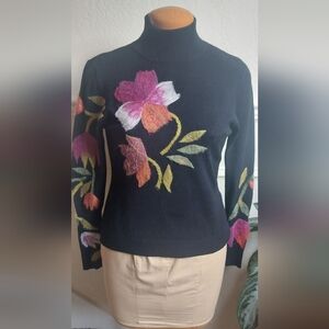 Floral Embroidered Women's Sweater